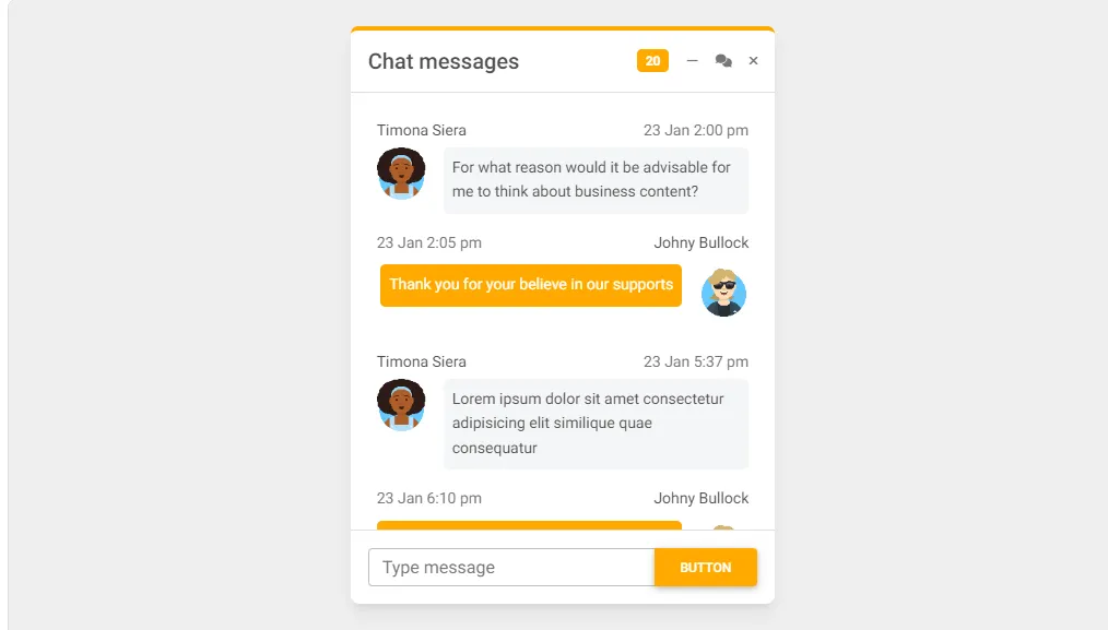 42 Bootstrap Chats - freesnippets